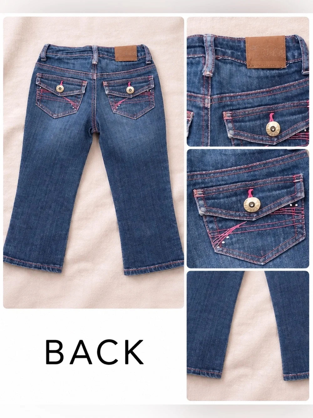 JUSTICE Girls Bootcut Jeans Bundle 3 Pairs Blue Denim Stretch | Size 7 | EUC